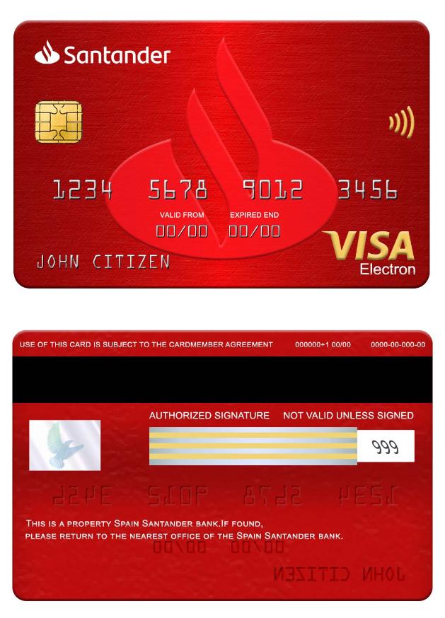 Spain Santander Bank visa electron card